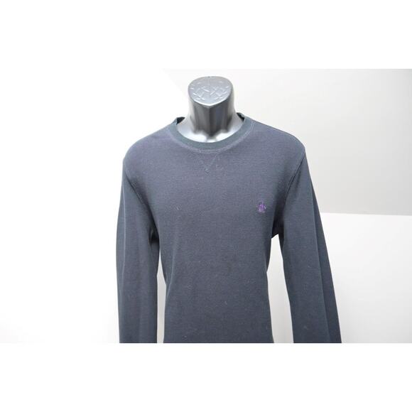 Penguin Munsingwear Thermal Sweatshirt Sweater Black Mens Size XL - Picture 2 of 8